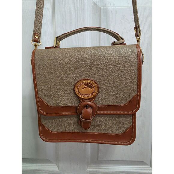 Vintage Dooney & Bourke AWL Pebbled Leather Crossbody (Tan/Brown) - Picture 2 of 16